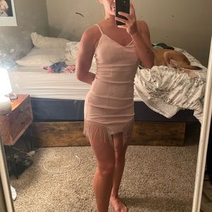 sparkly tassles pink country cocktail dress
